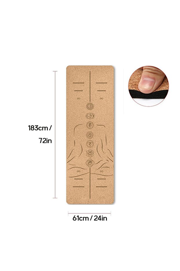 5mm Doğal Mantar Yoga Matı – Kaymaz, Çevre Dostu ve Estetik Tasarım